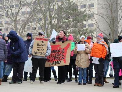The People’s March draws hundreds to the Michigan Capitol before Trump’s inauguration
