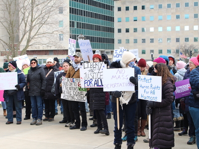 The People’s March draws hundreds to the Michigan Capitol before Trump’s inauguration