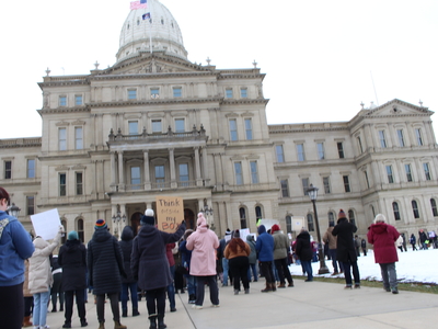 The People’s March draws hundreds to the Michigan Capitol before Trump’s inauguration