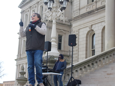 The People’s March draws hundreds to the Michigan Capitol before Trump’s inauguration
