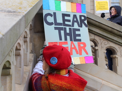 The People’s March draws hundreds to the Michigan Capitol before Trump’s inauguration