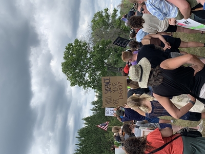 Demonstrators gather on Independence Day to protest ICE detention center in Baldwin