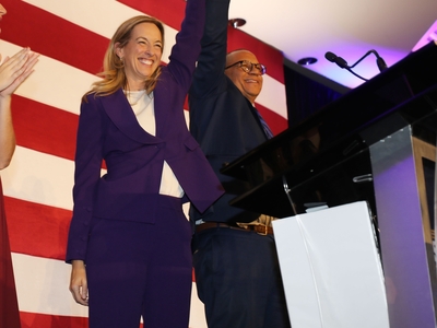 Mikie Sherrill celebrates win in NJ governor’s race, as supporters cheer: ‘Blue is back!’