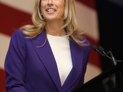 Mikie Sherrill celebrates win in NJ governor’s race, as supporters cheer: ‘Blue is back!’