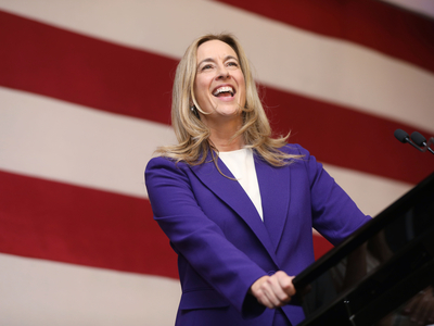 Mikie Sherrill celebrates win in NJ governor’s race, as supporters cheer: ‘Blue is back!’