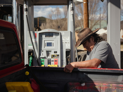 David Martinez fills up his gas tank