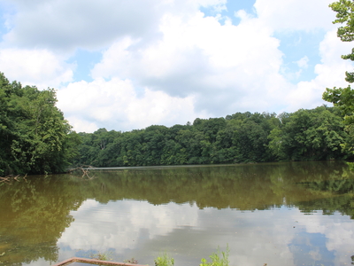 Veto Lake in Washington County on July 7, 2026. An abandoned well in Veto Lake — less than a mile from Redbird— blew out in 2021. (Photo by Megan Henry, Ohio Capital Journal).