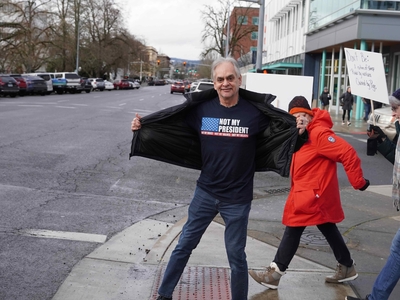 Hundreds rally in Salem, Portland against Trump, Musk moves on funding, against agencies