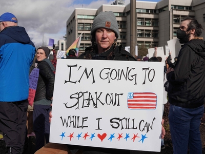 Hundreds rally in Salem, Portland against Trump, Musk moves on funding, against agencies