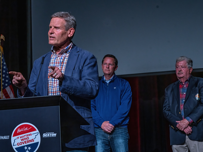 Speaker of the House Cameron Sexton, left, and Lt. Gov. Randy McNally back Gov. Bill Lee. (Photo: John Partipilo)