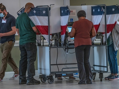 Voting inside Cathedral of Praise, one of Davidson County's largest polling locations. (Photo: John Partipilo)