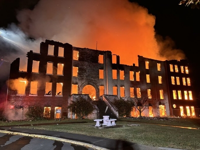 A spokesman for the Knox County Fire Department says the fire that destroyed Knoxville College's Elnathan Hall was almost certainly deliberately set. (Photo: Angela Dennis)