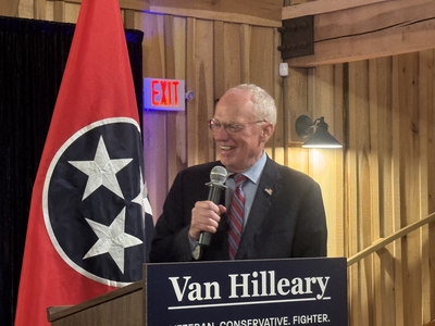 U.S. Rep. John Rose of Tennessee's 6th Congressional District introduced Hilleary, who as served as Rose's chief of staff since 2018. (Photo: J. Holly McCall/Tennessee Lookout)