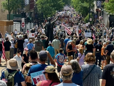 Thousands join nationwide ‘No Kings’ protests against Trump in Madison and Milwaukee