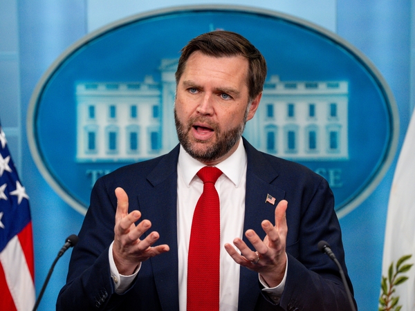 WASHINGTON, DC - JUNE 18: Vice President J.D. Vance speaks during a news conference in the Brady Press Briefing Room at the White House on June 18, 2026 in Washington, DC. Vance is expected to travel to Lucerne, Switzerland tomorrow for follow up talks after a memorandum of understanding (MOU) to end the conflict between the United States and Iran was signed between U.S. President Donald Trump and Iranian President Masoud Pezeshkian. (Photo by Andrew Harnik/Getty Images)