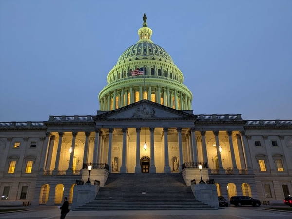 The U.S. Capitol on the evening of Tuesday, Sept. 30, 2025, just hours before a federal government shutdown. (Photo by Ashley Murray/States Newsroom)