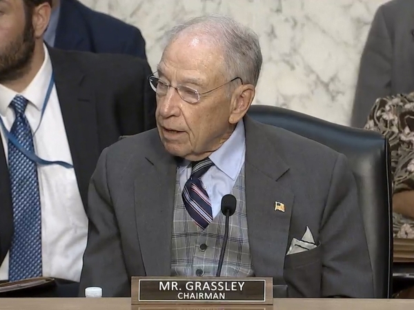 Sen. Chuck Grassley, R-Iowa, at a Senate Judiciary Committee meeting on Thursday, July 23, 2026 criticized committee Democrats opposed to the nomination of Todd Blanche as attorney general. (Screenshot from committee webcast)