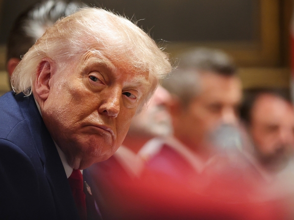 President Donald Trump on July 31, 2026 defended his "anti-weaponization" settlement fund as he sought confirmation of his nominee for attorney general, Todd Blanche. In this photo, Trump looks on during a Cabinet meeting at the White House on May 27, 2026 in Washington, D.C.  (Photo by Win McNamee/Getty Images)