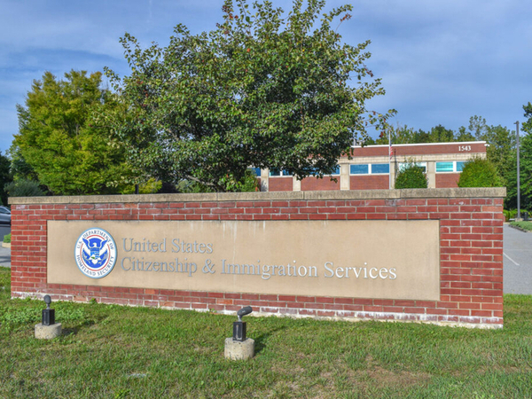 The exterior of the U.S. Citizenship and Immigration Services office in Johnston. (Photo by Christopher Shea/Rhode Island Current)