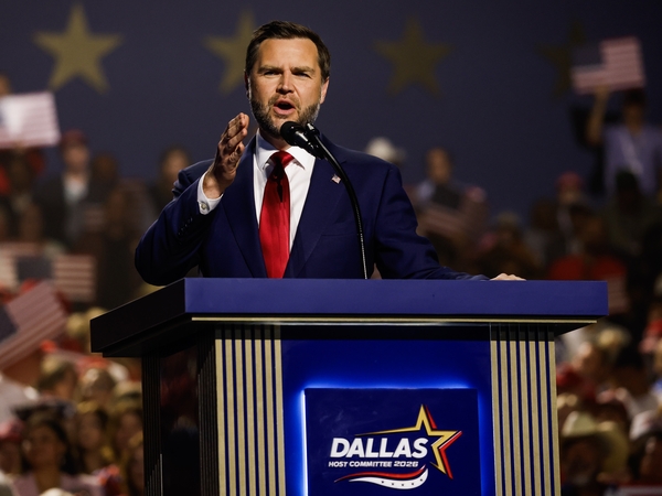 DALLAS, TEXAS - SEPTEMBER 10: U.S. Vice President JD Vance speaks on stage on the second day of the 2026 Republican National Convention at the American Airlines Center on September 10, 2026 in Dallas, Texas. U.S. President Donald Trump is headlining the Republican National Committee's first-ever midterm convention as he aims to highlight his administration’s achievements and rally support for GOP candidates just two months before the upcoming elections being held on November 3. (Photo by Justin Sullivan/Get