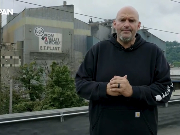 U.S. Sen. John Fetterman, a Pennsylvania Democrat, addressed the Republican Midterm Convention in a video message. (Image via CSPAN livestream)