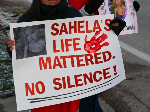 Advocates protest outside Air Force base where Lakota woman was allegedly killed