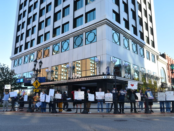 Supporters of Barrett, Lawrence clash at dueling protests ahead of debate