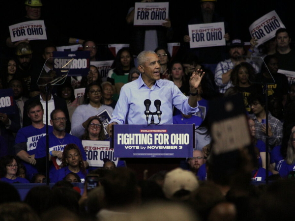 Former President Obama rallies with Ohio Democratic ticket in Cleveland