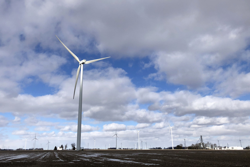 The Blue Creek wind farm, which spans Paulding and Van Wert counties in Ohio, consists of 152 wind turbines with a total capacity of 304 megawatts. (Robert Zullo/ States Newsroom)