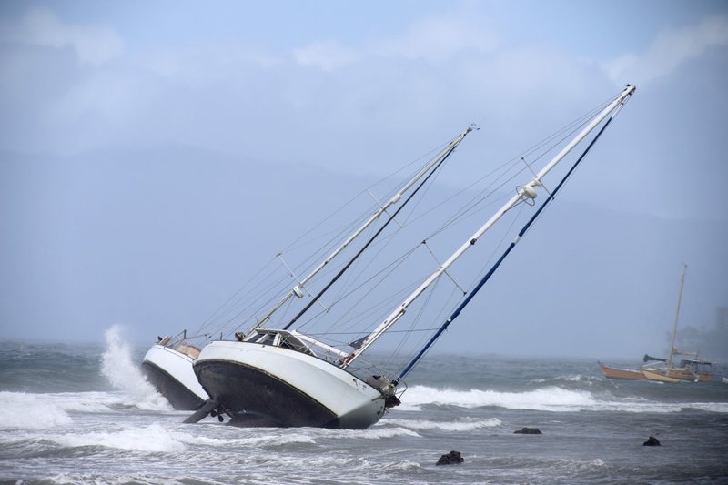 Multiple vessels ran aground in Maui during the Kona Low last week. (Marina Riker/Civil Beat/2023)