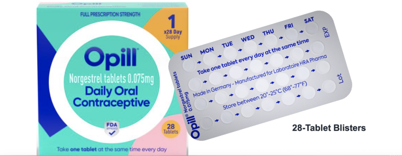 The contraceptive drug norgestrel sold as Opill, which was approved by the FDA decades ago for prescription-only use. If the FDA approves, it would be the first time a birth control pill would be available without a prescription. (Screenshot FDA)