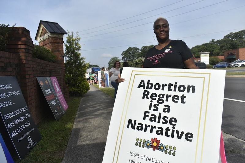 Mandisa Thomas, founder of Atlanta-based organization Black Nonbelievers and a supporter of abortion rights, said she has often heard the abolitionist language from anti-abortion protesters, and she finds it insulting. (Ross Williams/Georgia Recorder)