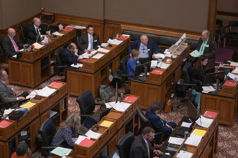 The Senate operates in the Wyoming Capitol in February 2024. (Ashton Hacke/WyoFile)