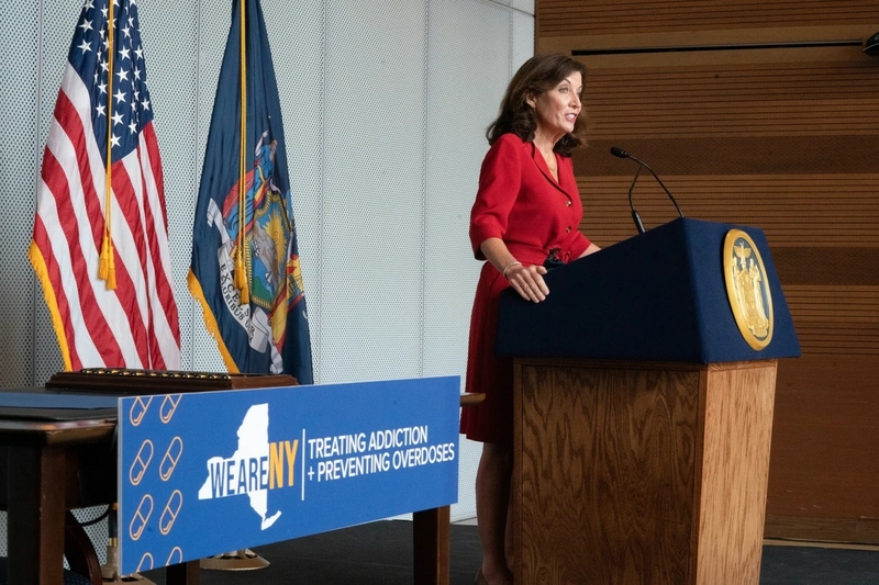 Kathy Hochul speaks after signing a package of bills to combat the opioid crisis in October 2021. | Office of Governor Kathy Hochul