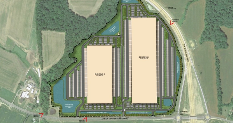 Dermody Properties has been attempting to begin construction on these warehouses near Middletown for nearly a year, but have been delayed by New Castle County. | PHOTO COURTESY OF NCC