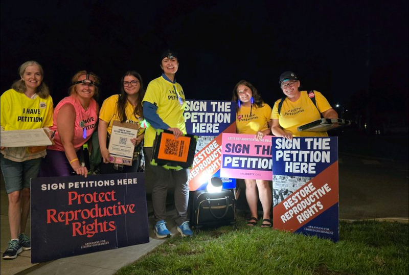 Volunteers campaigning for the Arkansas Abortion Amendment canvass in Benton County, Arkansas. (Courtesy of Arkansans for Limited Government)