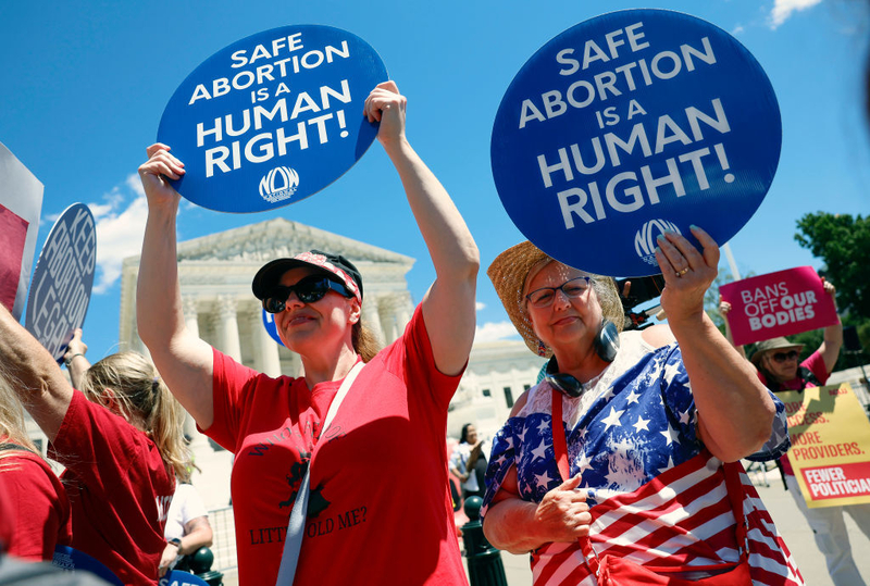 Abortion rights and anti-abortion rights activists demonstrated outside the U.S. Supreme Court in June 2024 to mark two years since the court's Dobbs v. Jackson Women's Health Organization ruling, which reversed federal protections for access to abortions. (Photo by Anna Moneymaker/Getty Images)
