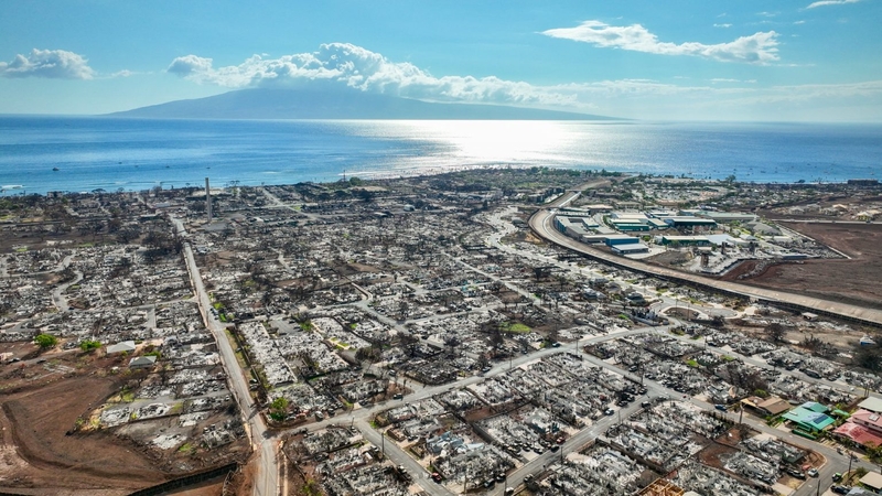 Hawaiian Electric Co. wants customers to contribute $1 billion to a fund to help the utility pay claims related to future wildfires, such as the one that killed 102 people and destroyed much of Lahaina in 2023. (Nathan Eagle/Civil Beat/2023)