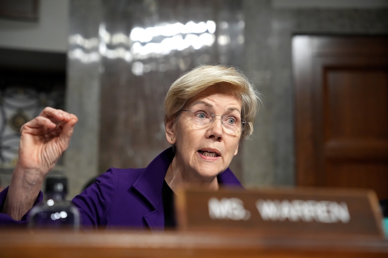 Sen. Elizabeth Warren, D-Mass., questions Secretary of Defense Pete Hegseth during his Senate Armed Services Committee confirmation hearing on Capitol Hill on Jan. 14, 2025, in Washington, D.C. (Photo by Andrew Harnik/Getty Images)