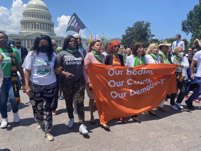 abortion rights activists marching