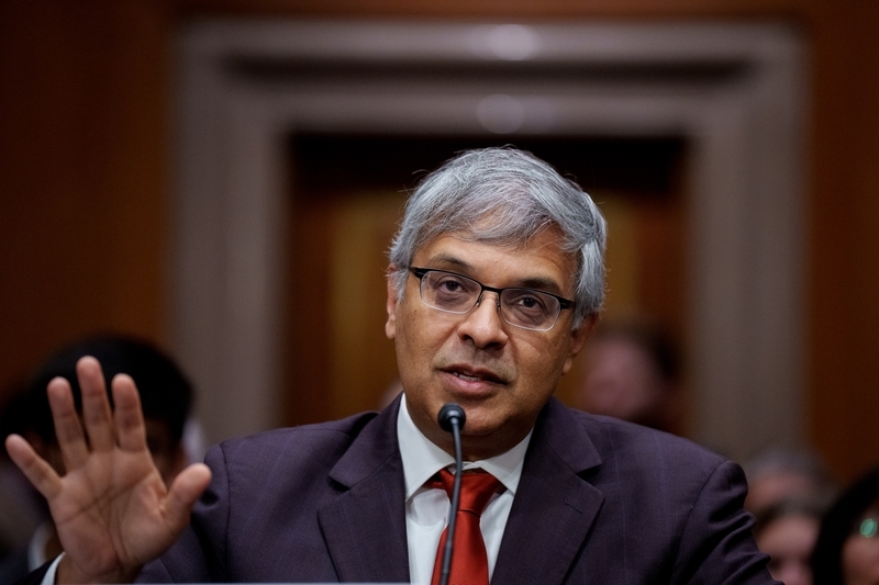 Jayanta Bhattacharya, President Donald Trump's nominee to be director of the National Institutes of Health, speaks at his confirmation hearing before the Senate Committee on Health, Education, Labor, and Pensions on Capitol Hill on March 5, 2025, in Washington, D.C. (Photo by Andrew Harnik/Getty Images)