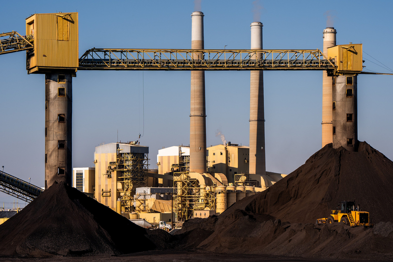 Coal is stored outside the Hunter coal-fired power plant, operated by PacifiCorp, in Emery County, Utah, on Wednesday, July 31, 2024. (Photo by Spenser Heaps for Utah News Dispatch)