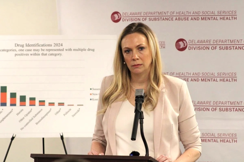 Joanna Champney, the director of the Division of Substance Abuse and Mental Health, said that drug deaths have fallen sharply, but that overdoses in general continue to ebb and flow in the state. | SPOTLIGHT DELAWARE PHOTO BY NICK STONESIFER