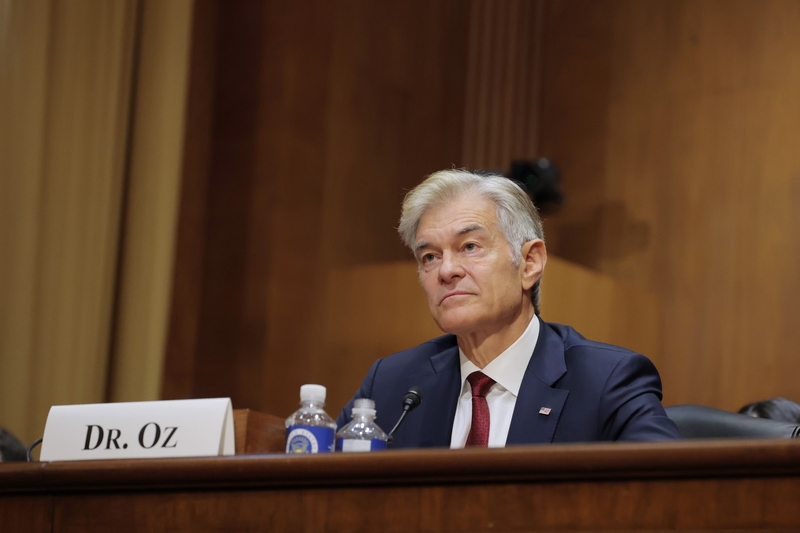 Dr. Mehmet Oz speaks during a confirmation hearing with the Senate Finance Committee in the Dirksen Senate Office Building on March 14, 2025, in Washington, D.C. Oz is President Donald Trump’s nominee to be administrator of the Centers for Medicare and Medicaid Services. (Photo by Anna Moneymaker/Getty Images)