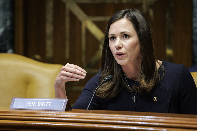Sen. Katie Britt speaks in the Senate.