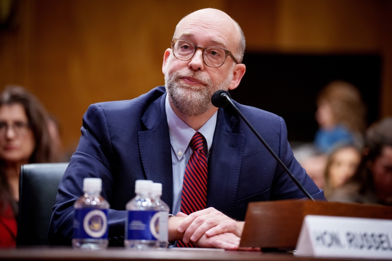 Office of Management and Budget Director Russ Vought appears during a Senate Homeland Security and Governmental Affairs confirmation hearing on Capitol Hill on Jan. 15, 2025 in Washington, D.C. (Photo by Andrew Harnik/Getty Images)