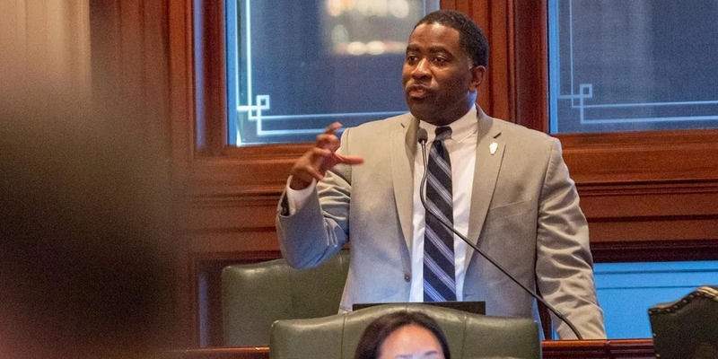 Gov. JB Pritzker signed Senate Bill 1563 after Rep. Marcus Evans, pictured, D-Chicago, had a first-hand encounter with squatters recently. (Capitol News Illinois photo by Jerry Nowicki)