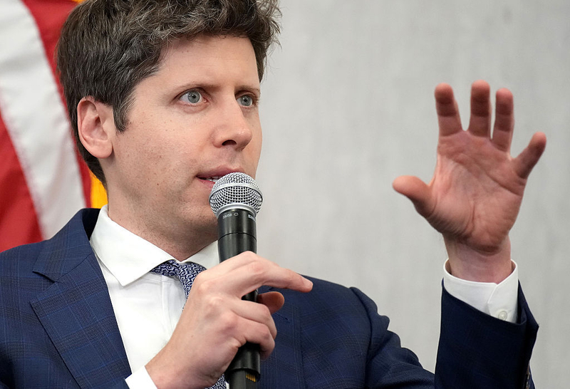 OpenAI CEO Sam Altman shared his view of the promise and peril of advanced artificial intelligence at a Federal Reserve conference in Washington, D.C. on July 22, 2025. (Photo by Andrew Harnik/Getty Images)