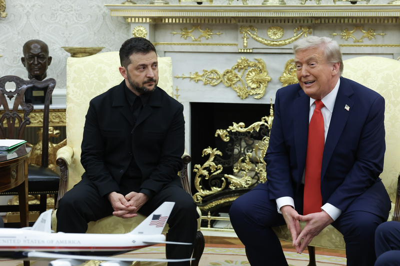 U.S. President Donald Trump meets with Ukrainian President Volodymyr Zelenskyy at the White House on Aug. 18, 2025 in Washington, D.C. (Photo by Anna Moneymaker/Getty Images)