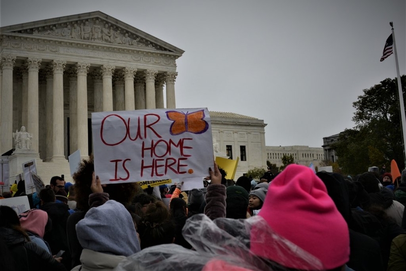DACA supporters rally outside the U.S. Supreme Court in 2019. (Photo by Robin Bravender/States Newsroom)